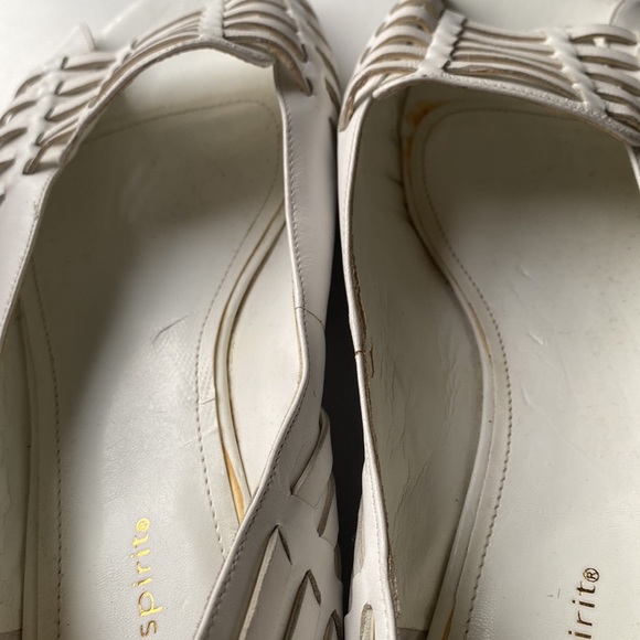 Women's white heeled flats open toe - Picture 6 of 13